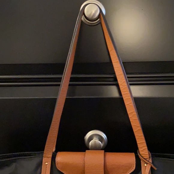 Tory Burch Black Nylon Tote/Camel Accents - Picture 4 of 16